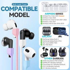 1 Pack Ultra Strong Magnetic AirPod Straps, Soft Silicone Anti-Lost Neck Lanyard Compatible with AirPods Pro 3rd 2025, AirPod 4th, AirPod Pro 2nd/1st, Air Pod 3rd, Air Pod 2nd/1st-Purple