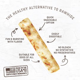 Earth Animal No Hide Strips Venison Flavored Natural Treats | No Rawhide | Quick & Thin Dog Chews | 1 Pack, 4 Count