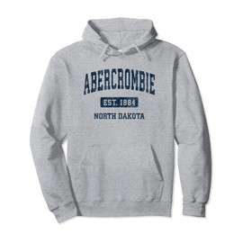 Abercrombie North Dakota ND Vintage Style Pullover Hoodie, gray