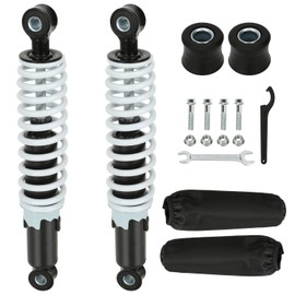 XIKOBY 10" 11" Front Shock Absorbers Kit Compatible with 125cc 110cc Tao tao Coolster ATV Chinese Quad 4 Wheeler, 275mm Shock for 50cc 70cc 90cc Kazuma SunL Go Kart Suspension Parts with Shock Covers