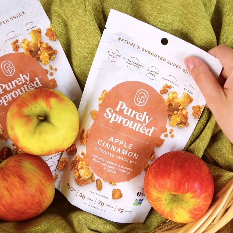 Purely Sprouted Apple Cinnamon Snack Mix: Vegan, Gluten-Free, and Non-GMO