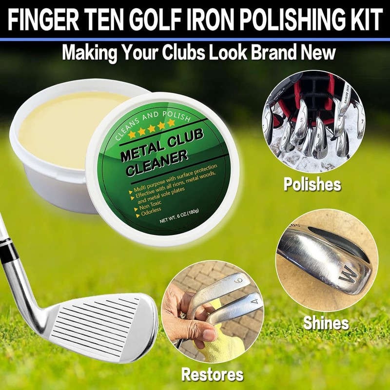 FINGER TEN Golf Iron Polishing Kit Club Cleaner Polish Cleaning
