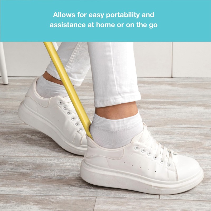 Homecraft 48223 Plastic Shoehorn, Easy-Hold Curved Handle, Smooth Plastic is