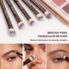 MAANGE 13Pcs Brochas para Maquillaje de Aluminio con Estuche Impermeable