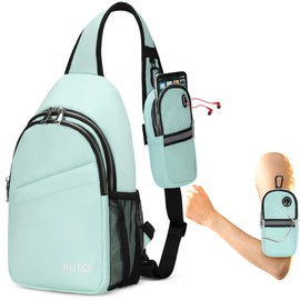 KUTQI Crossbody Sling Backpack with Detachable Phone Bag Sling Bag for Women Men Travel Essentials Cross Body Bag