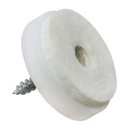 Adsamm® 100 x felt glides with screw / white / diameter 28 mm / round / furniture glides for screwing in premium quality