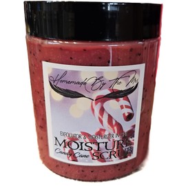 All Natural Moisture Scrub Hand and Body 8oz/100% Natural and Handmade/Naturally Healthy bodycare/Exfoliating Hydrating skincare (Candy Cane)