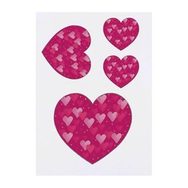 4 x 'Love Hearts Heart ' Temporary Tattoos - Water Resistant, Skin-Safe, Non-Toxic Transfers, Mixed Sizes (TO00081982)