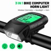 3 in 1 Bike Computer with Headlight Horn IP64 Multifunction