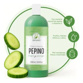 Tónico Hidratante Facial Pepino 1L Productos Mart Mexico Hipoalergénico Sin Parabenos
