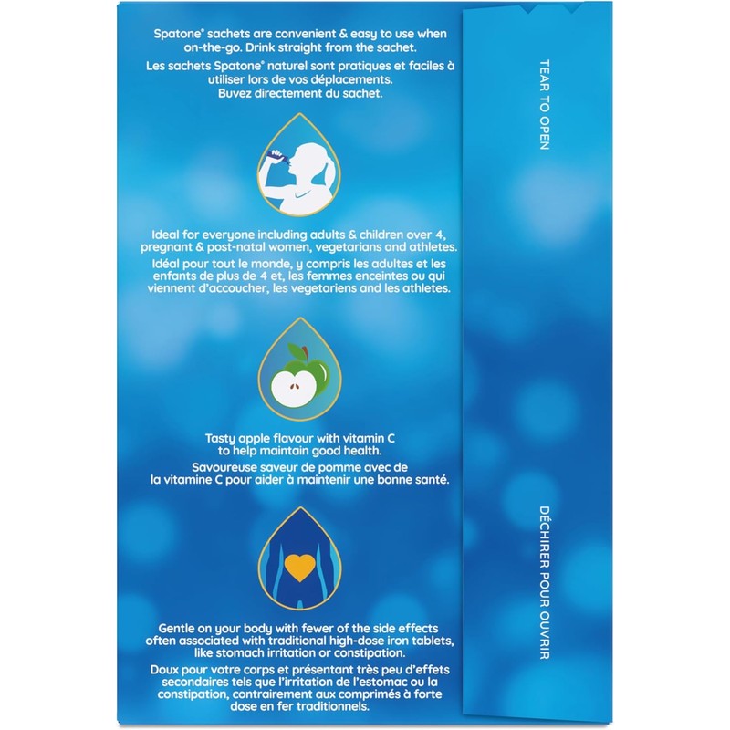 Spatone 100% Natural Liquid Iron Supplement, Apple Flavour, Vegan, Reduces