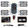 BooYu 8-pcs Amber Surface Mount LED Emergency Strobe Lights for