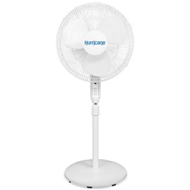 Hurricane Oscillating Pedestal Stand Fan for Home & Bedroom, 16" Supreme, White - Portable Standing Electric Fan for Indoor & Outdoor Cooling