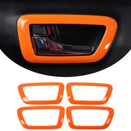 TongSheng 4PCS ABS Inner Car Look Interior Door Handle Panel Cover Trim Compatible with Toyota Tacoma 2016 2017 2018 2019 2020 2021 2022 2023 Interior Door Handle Frame (Orange)