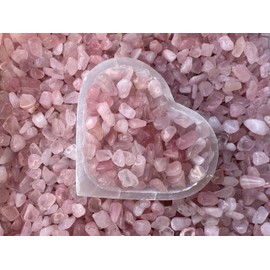 Rose Quartz Chips – Natural Mini Rose Quartz Stones, Crushed Undrilled Rose Quartz, Semi-Tumbled Genuine Rose Quartz (1 lb Bulk)