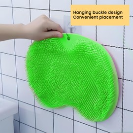 Shower Foot Massager Scrubber Mat, Foot Scrubber with Non-Slip Suction Cups for Cleaning, Exfoliating & Massage Your Feet (Green)