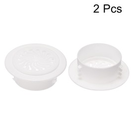 sourcing map Round Vent Cover, ABS Plastic Adjustable Air Vent Cover White for 2.8" - 3.1" Diameter Hole 2pcs