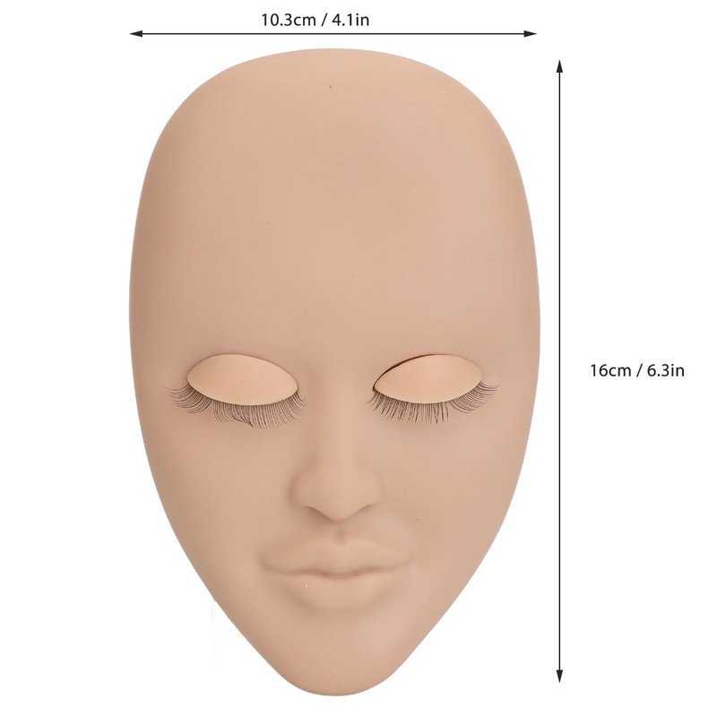 Eyelash Extension Face Mannequin 3 Pairs Removable Eyelids Single Layer