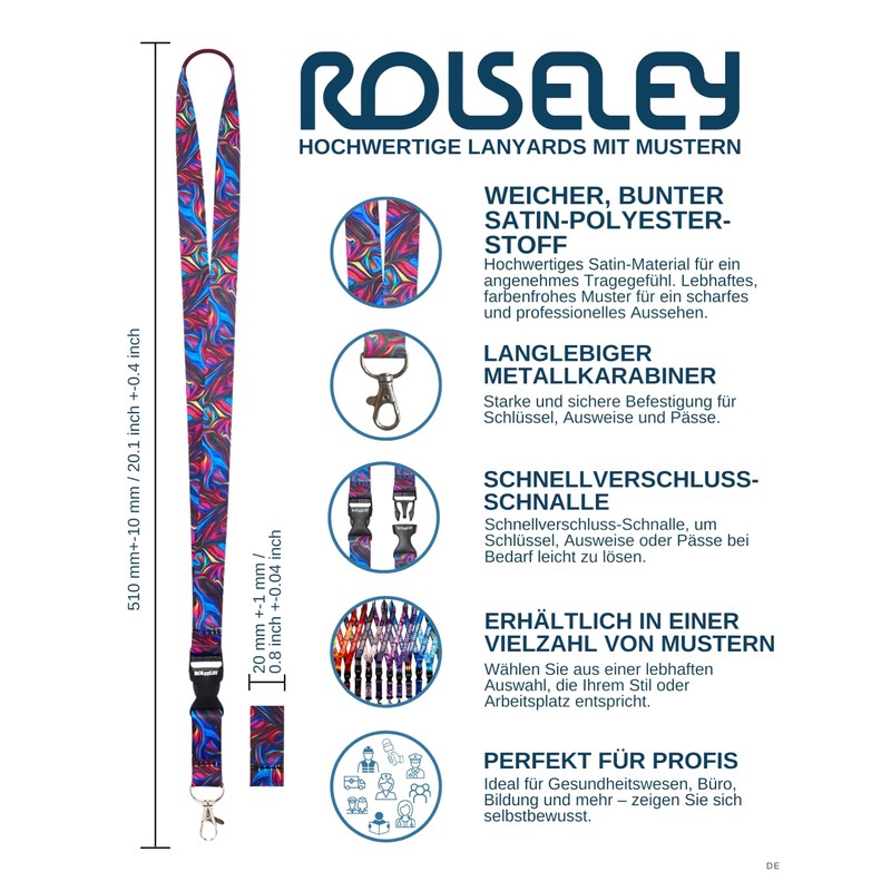 Neck Strap with Metal Clip for Card Holder 1 Circles