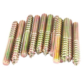 Biaungdo 3/8-16 x 3 Inch Hanger Bolts, 12 Pcs Self-Tapping Screw Hanger Bolts Double Headed Bolts Wood Dowel Screw Bolts Furniture Accessories for Wood Joint