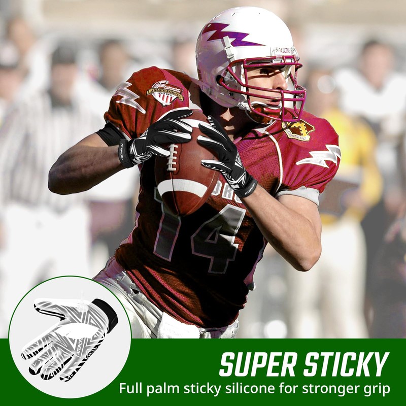 ATERCEL Football Gloves Men Football Receiver Gloves, Enhanced Performance and