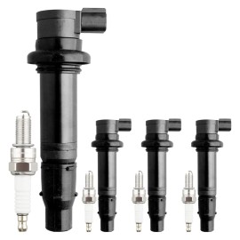 trustdrive 4x Ignition Coil & Spark Plug Pack For 02-15 Yamaha  FZS1 FZ1 YZFR1 YZFR6 F6T558