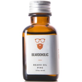 Beardoholic Beard Oil – 7 All-Natural Ingredients – Faster and Thicker Beard Growth – Eliminates Itch and Dandruff Instantly – Pine Scented Beard Growth Oil - 1fl oz or 30 ml Leave-in Conditioner and Softener