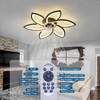 Dalouguan Ceiling Fan with Lights Remote Control, Black Flower Ceiling