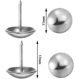 500pcs Upholstery Tacks, ZODKSNO 11 * 17mm Furniture Decorative Thumb Tacks Furniture Nails Pins for Picture Chairs Carpet Silver