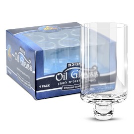 Ner Mitzvah Chanukah Menorah Oil Glass Cups - Glass Oil Insert Cups for Menorahs - #15 (9 Pack)