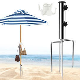 Shyllin Parasol Stand with Lawn Spike, Ground Spike Parasol with 4 Pegs, Umbrella Stand Beach Umbrella, Parasol Holder Beach, Lawn Spike for Parasol, Parasol Stand, Lawn Spike