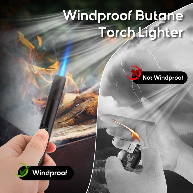 LcFun Torch Lighters 2 Pack Refillable Butane Lighter, Butane NOT