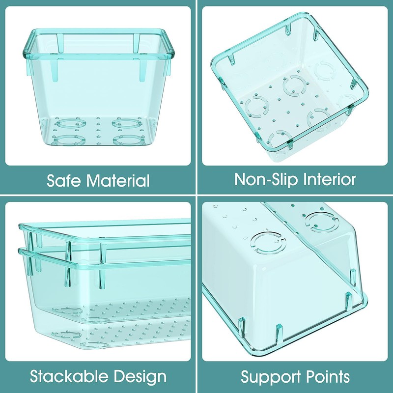 WOWBOX 25 PCS Plastic Drawer Organizer Set, 4 Sizes Desk