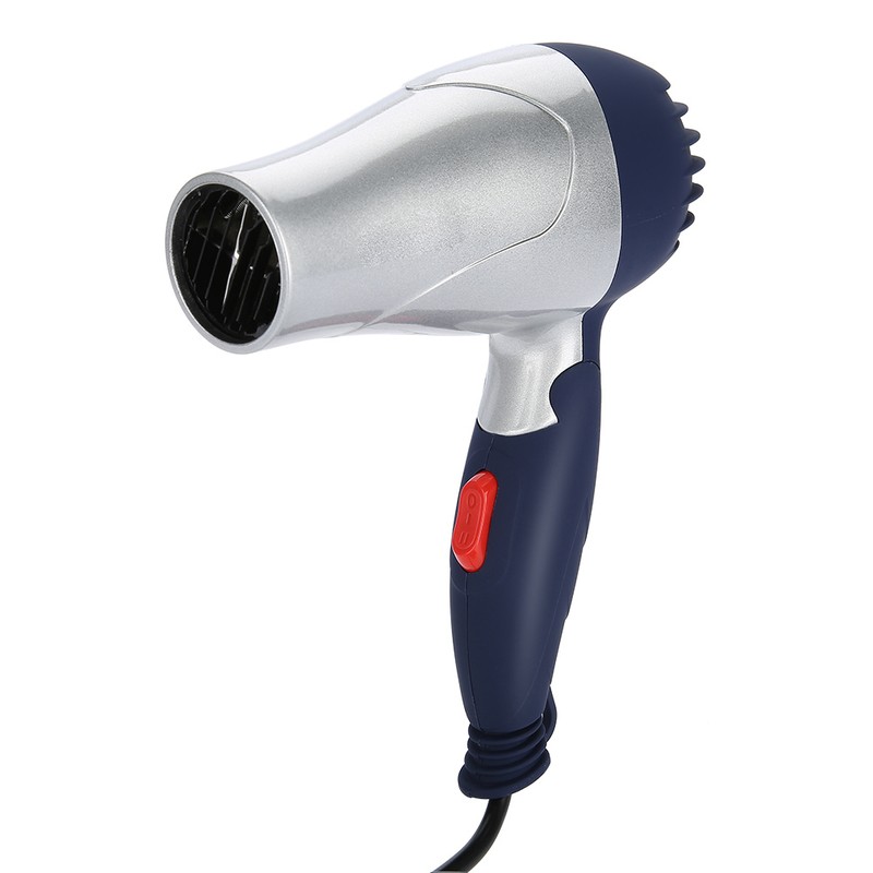 Lightweight Foldable Mini Hair Dryer Portable Adjustable Blow Dryer Silver