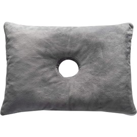 Ear Piercing Protection - Ear Pillow with Ear Hole for Sleeping with Sore Ear Pain - Support earplugs for Sleep - Memory Foam Pillow with Holes for chondrodermatitis CNH (20 x 14 x 3 inches - Grey)