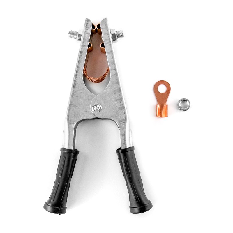 QWORK Welding Ground Clamp, 2 Pack 500AElectroplated Ground Clamp Copper