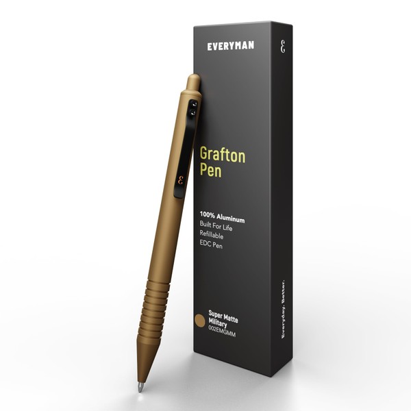 Everyman Everyman Military Super Matte Grafton Pen, Pocket-Size Writing Utensil,
