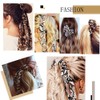 Chiffon Ponytail Hair Scarf Scrunchies - 6 Packs Leopard Print