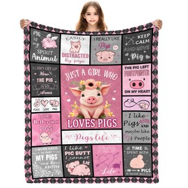 Yasrlvun Pig Gifts for Women Men 50x60 Inch Pig Throw Blanket for Pigs-Lovers Christmas Thanksgiving Pigs Presents