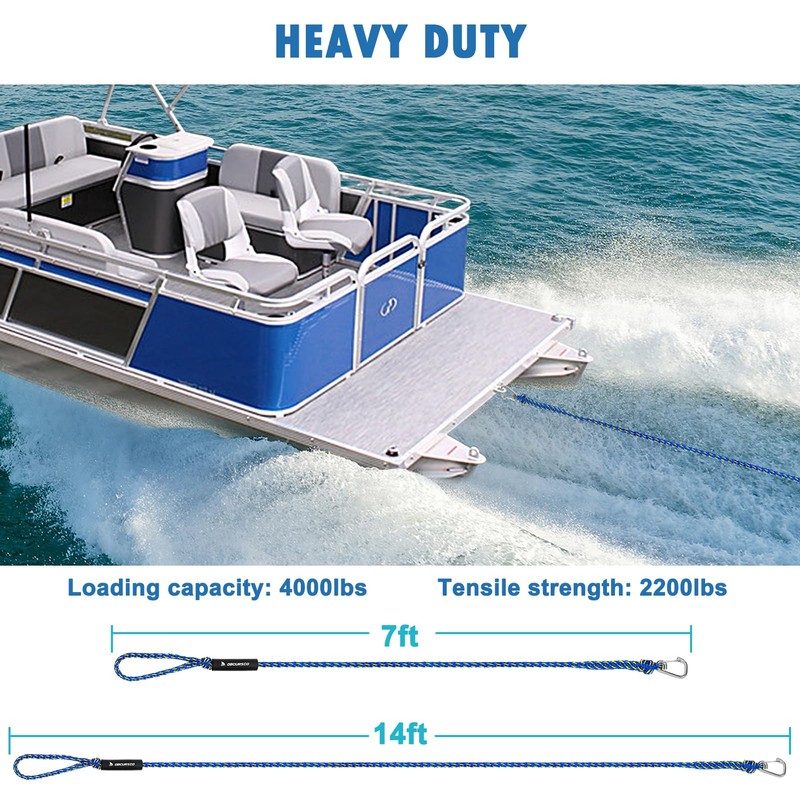 Obcursco Premium PWC Dock Lines, Heavy Duty Braided Line, Marine