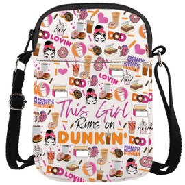 WCGXKO Donut Coffee Gift Donut Crossbody Bag Gift Coffee Donut Lover Messenger Bag (on DUNKIN CR)
