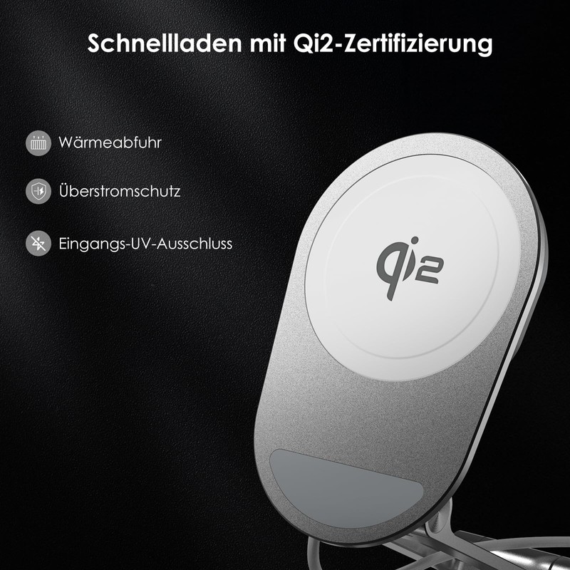 Minthouz Qi2 Magnetic Wireless Charger with Folding Rack