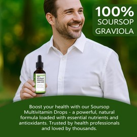 Soursop Bitters Liquid,100% Pure Organic Soursop Graviola Liquid Drops with Vitamin C | Immune Boost & Relax, Liver and Sleep, Sugar, Vegan, Non-GMO, Natural Flavor, 2 Fl Oz, 60 ml