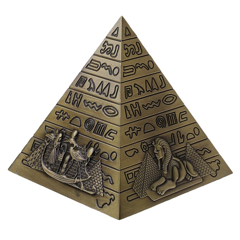 Gazechimp Metal Egyptian Pyramid Model Figure Statue for Home Office