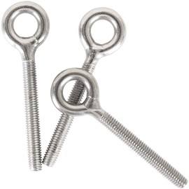 12X Eye Screw Hooks Eye Bolts Screw Rings Welded Closed Screw Rod Corrosion Resistant with Hex Nut 304 Stainless Steel M5