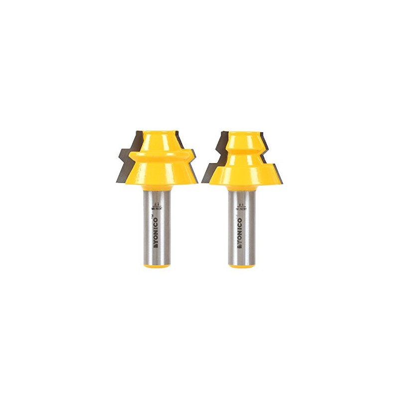 YONICO Lock Miter 22.5 Degree 2 Bit Router Bit Set