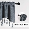 ELKCA Double-Sided Chenille Window Curtains Tier for Kitchen Grey Scalloped