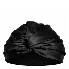 Casa Della Silk Rituale Mulberry Silk Hair Turban – Midnight Noir