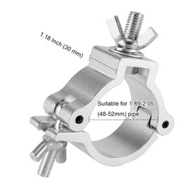 PINGEUI 12 Pack Stage Light Clamp, 2 Inch Aluminum Alloy Stage Lighting Clamp, Heavy Duty O Truss Clamp for DJ Lighting Par Lights Spot Lights, Fit for 48mm-52mm OD Pipe/Tube, Max Load 485 lbs
