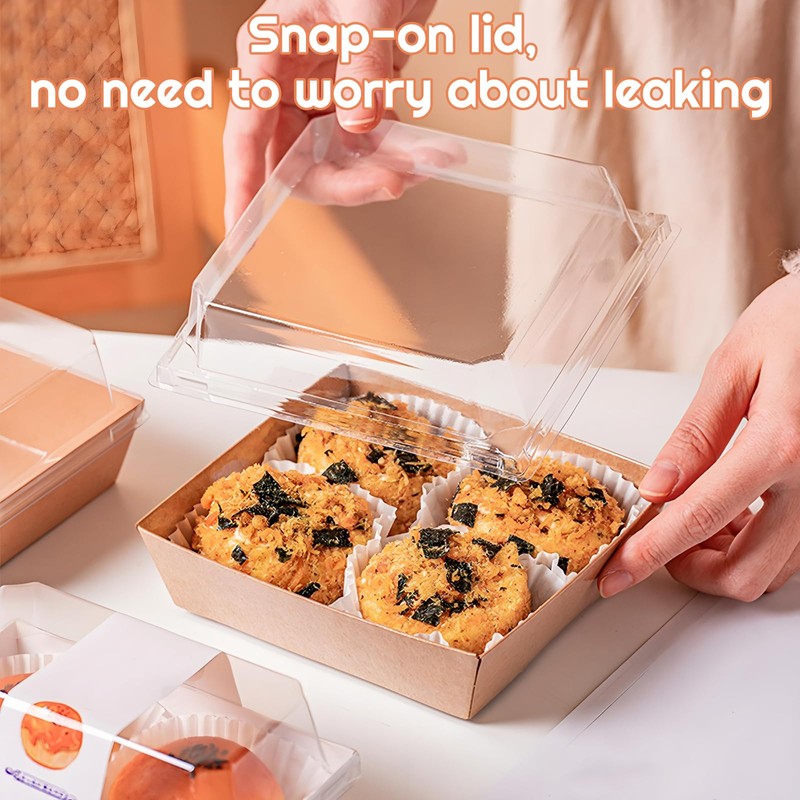 100 Pack Charcuterie Boxes with Clear Lids,5.5"×4.9"×2.4" Disposable Square Food
